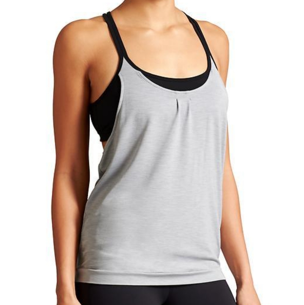Athleta Black & Gray‎ Mesh Energize Tank Small